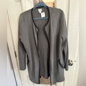 JCrew Gray Herringbone Cardigan NWT